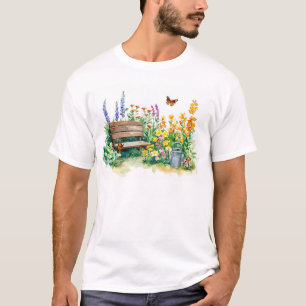 Summer Garden with Butterflies T-Shirt
