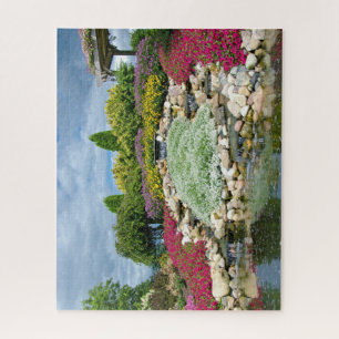 summer garden with waterfalls jigsaw puzzle