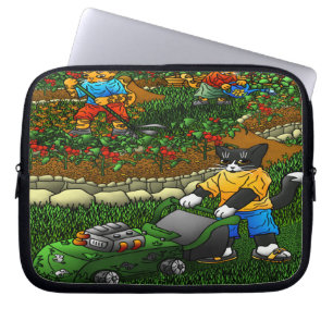 Summer Gardening Cats Laptop Sleeve