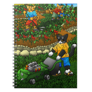 Summer Gardening Cats Notebook