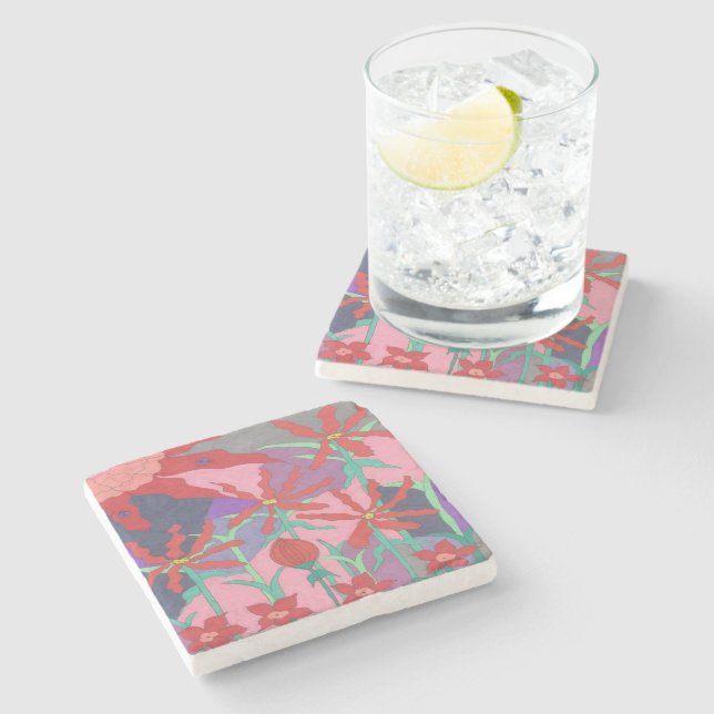 Summer Gardens at Night  Stone Coaster (Side)