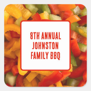 Summer Gathering Food Photo Family Reunion BBQ Square Sticker