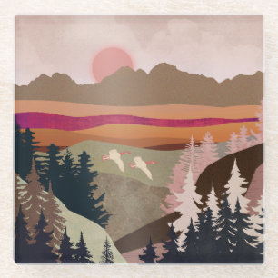 Summer Geese Glass Coaster