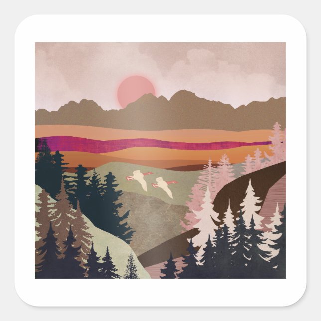 Summer Geese Square Sticker (Front)