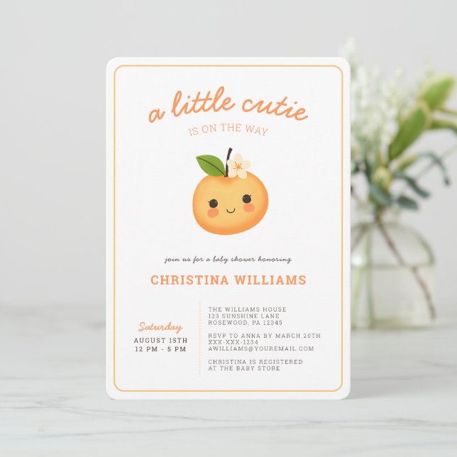 Summer Gender Neutral Baby Shower Invitation (Standing Front)
