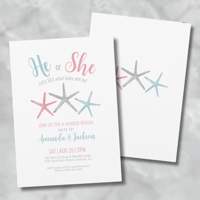 Summer Gender Reveal Party Invitation (Summer Gender Reveal Party Invitation)