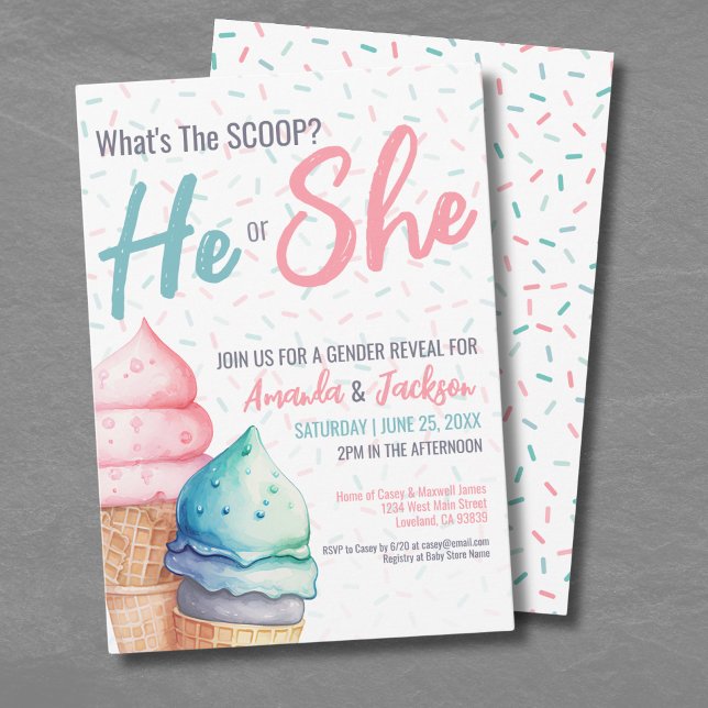 Summer Gender Reveal Party Invitation (Summer Gender Reveal Party Invitation)