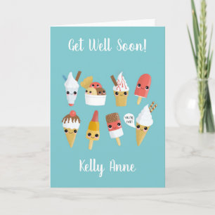 Summer Get Well Soon Ice cream card