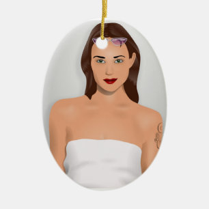 SUMMER GIRL CERAMIC TREE DECORATION