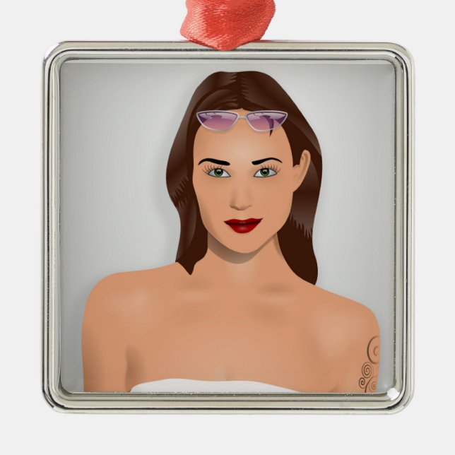 SUMMER GIRL METAL TREE DECORATION (Front)