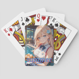 summer Girl Playing Cards