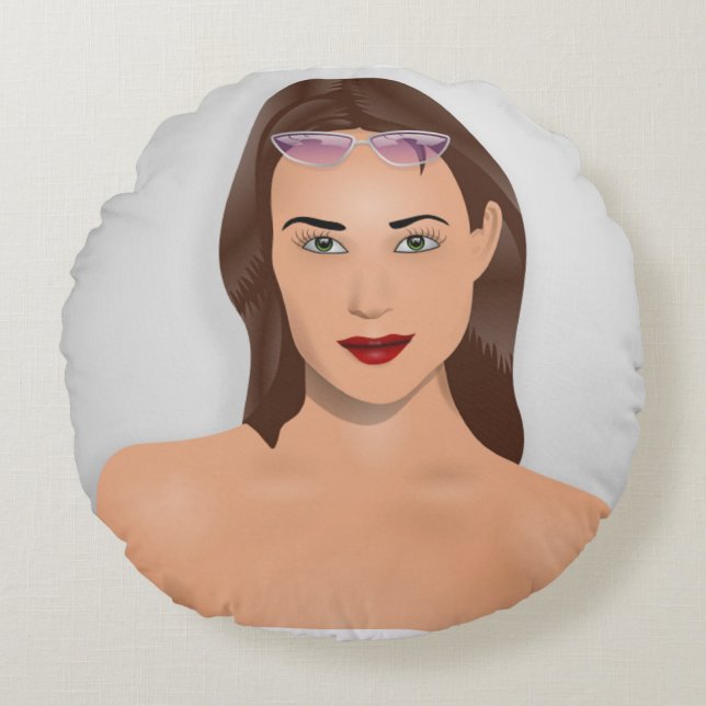 SUMMER GIRL ROUND CUSHION (Front)