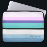 Summer girly mermaid inspired stripe colourful laptop sleeve<br><div class="desc">Fresh pattern in pink,  purple,  green,  white and blue.</div>