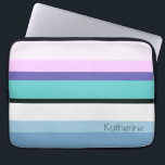Summer girly mermaid inspired stripe colourful laptop sleeve<br><div class="desc">Fresh pattern in pink, purple, green, white and blue.</div>