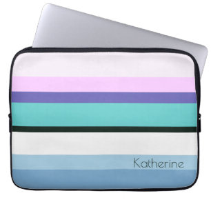 Summer girly mermaid inspired stripe colourful laptop sleeve