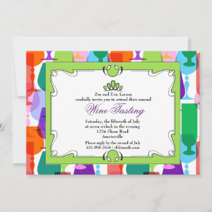 Summer Glassware Wine Tasting Invitation