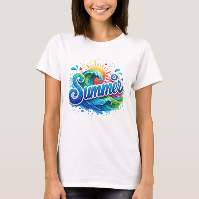Summer Glitter waves Unisex T-Shirt (Front)