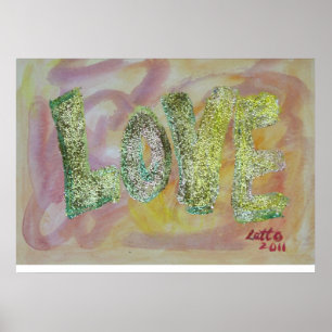 Summer Glow Love Art Word Painting Poster Print