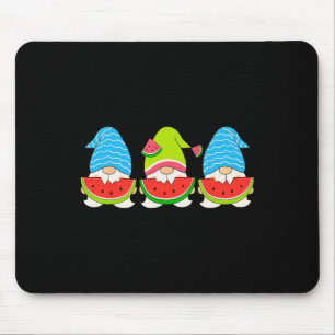 Summer Gnome Eating A Watermelon Gnomes Christmas Mouse Mat
