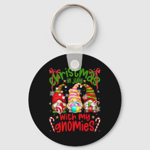 Summer Gnomes Hanging With My Gnomies For Christma Key Ring