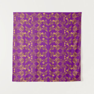 Summer Golden Glitter Falling Flowers pattern Tapestry