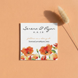 Summer Golden Poppy Wedding Information Enclosure Card