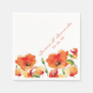 Summer Golden Poppy Wedding Reception Napkin