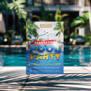 Summer Graduation Pool Party w/Photo Invitation