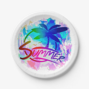 Summer graphic paper plate