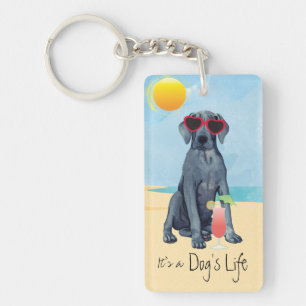 Summer Great Dane Keychain