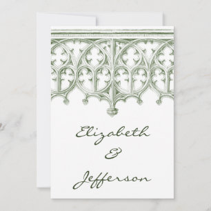 Summer Green Cathedral Wedding Invitations