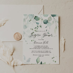 Summer Green Eucalyptus Bridal Lingerie Shower Invitation