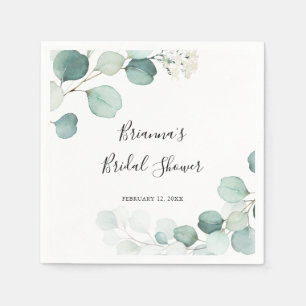 Summer Green Eucalyptus Foliage Bridal Shower Napkin