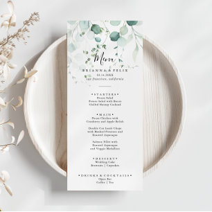 Summer Green Eucalyptus Foliage Dinner Menu