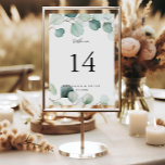 Summer Green Eucalyptus Foliage Wedding Table Number<br><div class="desc">This summer green eucalyptus foliage wedding table number is perfect for a modern wedding. The design features beautiful hand-painted watercolor green eucalyptus leaves,  inspiring natural charm.

This is a double sided table number. Add each table number you need to your cart individually.</div>