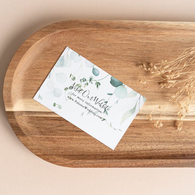 Summer Green Eucalyptus Foliage Wedding Website Enclosure Card (Creator Uploaded)
