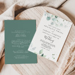 Summer Green Eucalyptus Front & Back Wedding Invitation<br><div class="desc">This summer green eucalyptus front and back wedding invitation is perfect for a simple wedding. The design features beautiful hand-painted watercolor green eucalyptus leaves,  inspiring natural charm.

Save paper by including more details on the back of the invitation instead of on a separate enclosure card.</div>