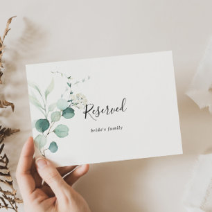Summer Green Eucalyptus Wedding Reserved Sign