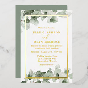Summer Green Leaf Golden Wedding Gold