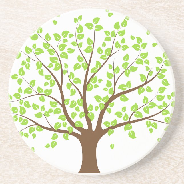 Summer Green Tree Coaster (Front)