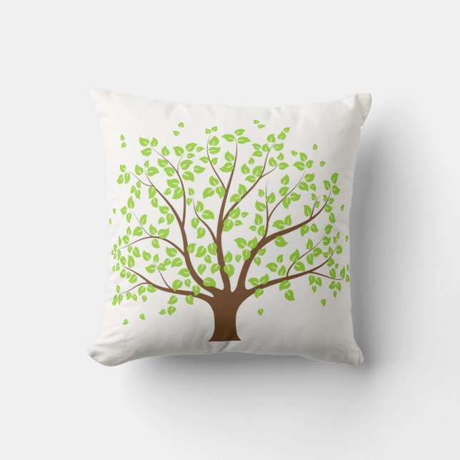 Summer Green Tree Pillow (Front)