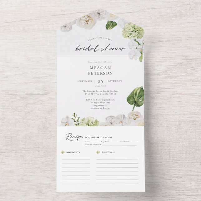 Summer Greenery Bridal Shower All In One Invitation (Inside)