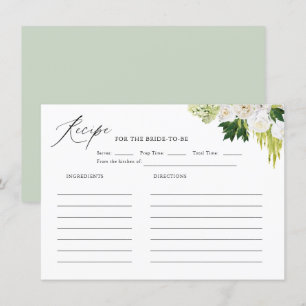 Summer Greenery Bridal Shower Recipe Enclosure Card