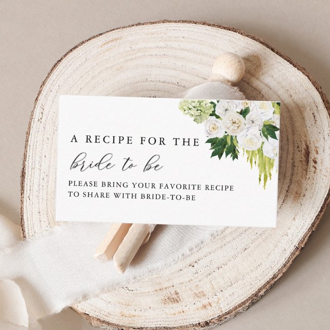 Summer Greenery Bridal Shower Share A Recipe Enclosure Card (Creator Uploaded)