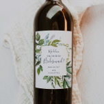 Summer Greenery Bridesmaid Proposal Wine Label<br><div class="desc">This summer greenery bridesmaid proposal wine label is perfect for an elegant midsummer wedding. The botanical design features a lush arrangement of painted watercolor eucalyptus, greenery, and green leaves with subtle sprigs of blush pink blossoms. Customise the wine bottle label with the name of the bridesmaid, a short message and...</div>