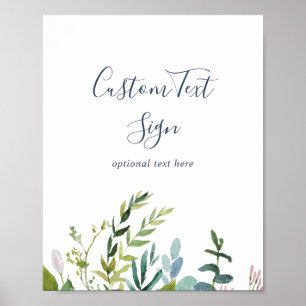 Summer Greenery Custom Text Sign