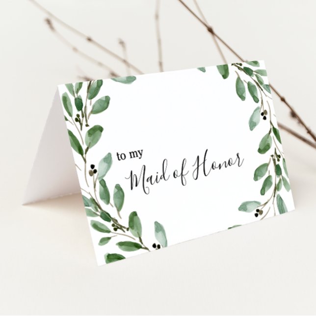 Summer Greenery Eucalyptus Maid of Honor Thank You (Creator Uploaded)