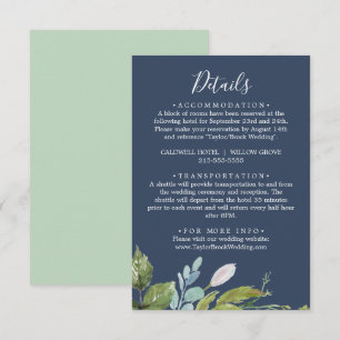 Summer Greenery Navy Details Enclosure Card