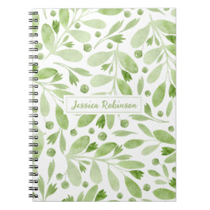 Summer Greenery Personalised Spiral Notebook