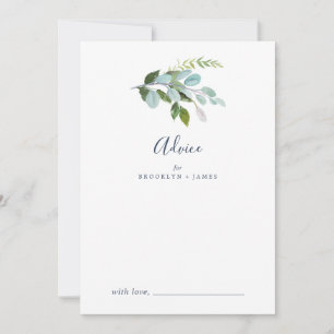 Summer Greenery Wedding Advice Card